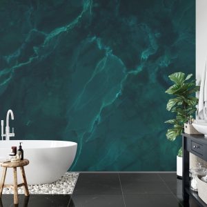 Papier Peint Dark Green Marble Texture Background With High Resolution, Top View Of Natural Tiles Stone In Luxury And Seamless Glitter Pattern. – Image 5