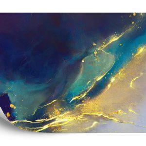Papier Peint Golden Abstract Elements With Watercolor Texture – Image 2