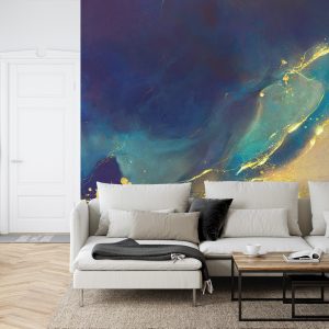 Papier Peint Golden Abstract Elements With Watercolor Texture – Image 6