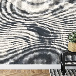 Papier Peint Abstract Halftone Background, Retro Engraving Style. – Image 7