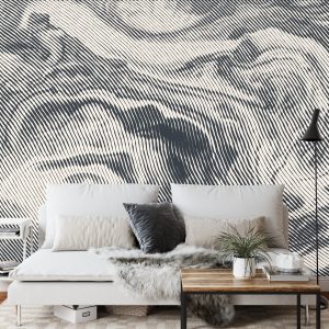 Papier Peint Abstract Halftone Background, Retro Engraving Style. – Image 3