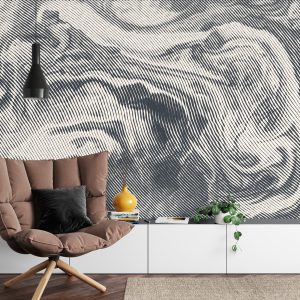 Papier Peint Abstract Halftone Background, Retro Engraving Style. – Image 4