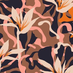 Papier Peint Abstract Jungle Plants Pattern. Creative Collage Contemporary Floral Seamless Pattern. Fashionable Template For Design. – Image 1