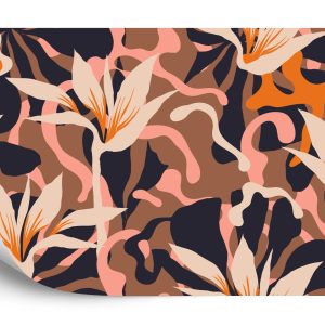 Papier Peint Abstract Jungle Plants Pattern. Creative Collage Contemporary Floral Seamless Pattern. Fashionable Template For Design. – Image 2