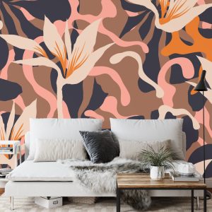 Papier Peint Abstract Jungle Plants Pattern. Creative Collage Contemporary Floral Seamless Pattern. Fashionable Template For Design. – Image 3