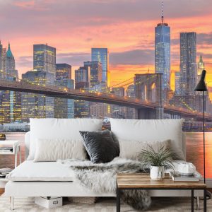 Papier Peint Lower Manhattan Skyline And Brooklyn Bridge – Image 3