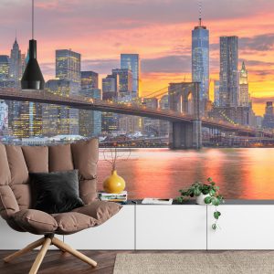 Papier Peint Lower Manhattan Skyline And Brooklyn Bridge – Image 4