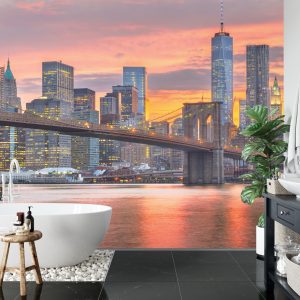 Papier Peint Lower Manhattan Skyline And Brooklyn Bridge – Image 5