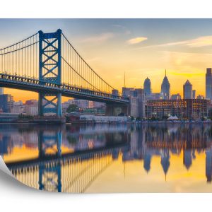 Papier Peint Philadelphia Sunset Skyline Refection – Image 2