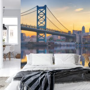 Papier Peint Philadelphia Sunset Skyline Refection – Image 8