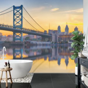 Papier Peint Philadelphia Sunset Skyline Refection – Image 5
