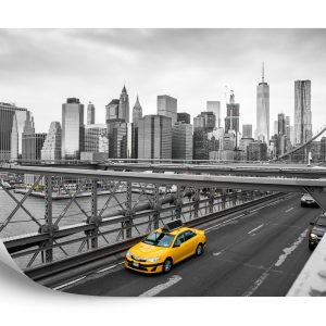 Papier Peint Taxi Crossing Brooklyn Bridge – Image 2
