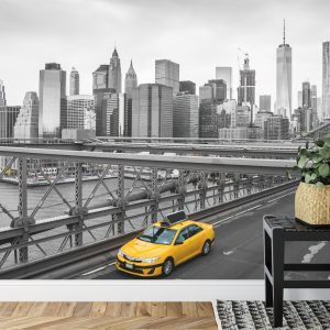 Papier Peint Taxi Crossing Brooklyn Bridge – Image 7