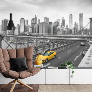 Papier Peint Taxi Crossing Brooklyn Bridge – Image 4
