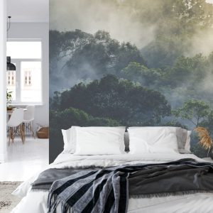 Papier Peint Landscape Of Asia Tropical Rainforest, Canopy Tree Of Jungle Green Forest Park Outdoor, Nature Environment Mountain View, Concept Of Freedom Relaxation In Holiday For Spa Yoga And Retreat – Image 8