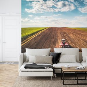 Papier Peint Vue Aérienne D'un Tracteur Dans Un Champ – Image 6