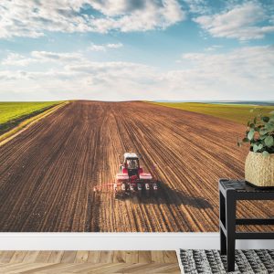 Papier Peint Vue Aérienne D'un Tracteur Dans Un Champ – Image 7