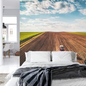 Papier Peint Vue Aérienne D'un Tracteur Dans Un Champ – Image 8