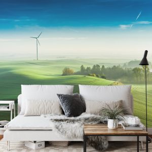 Papier Peint Vue Aérienne D'un Pré Vert 3D – Image 3