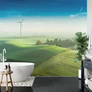 Papier Peint Vue Aérienne D'un Pré Vert 3D – Image 5