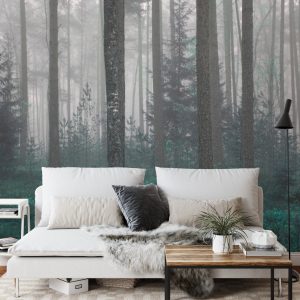 Papier Peint Forêt Dans Le Brouillard – Image 3