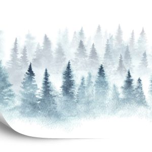 Papier Peint Forêt Dans Le Brouillard – Image 2