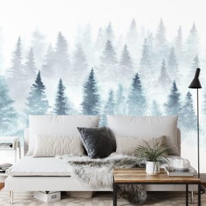 Papier Peint Forêt Dans Le Brouillard – Image 3