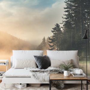 Papier Peint Forêt Dans Le Brouillard – Image 3