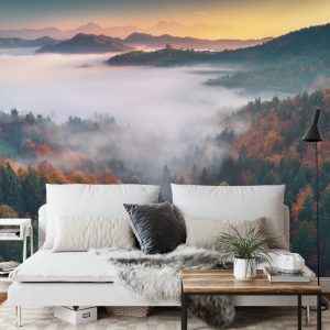 Papier Peint Forêt Dans Le Brouillard – Image 3