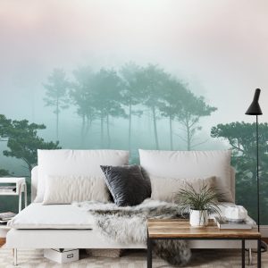 Papier Peint Forêt Dans Le Brouillard – Image 3