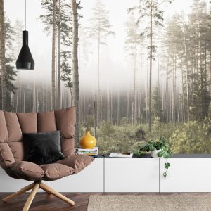 Papier Peint Forêt Dans Le Brouillard – Image 4