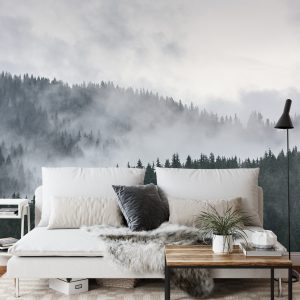 Papier Peint Forêt Dans Le Brouillard – Image 3