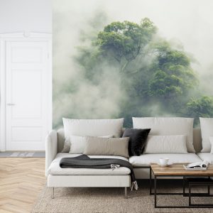 Papier Peint Tropical Forest In Japan, Nature Jungle With Green Tree And Fog, Concept Of Zin Therapy Comfortable Freedom Relaxing For Spa And Yoga, Eco Natural Sustainable Conservation – Image 6