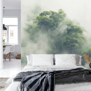Papier Peint Tropical Forest In Japan, Nature Jungle With Green Tree And Fog, Concept Of Zin Therapy Comfortable Freedom Relaxing For Spa And Yoga, Eco Natural Sustainable Conservation – Image 8
