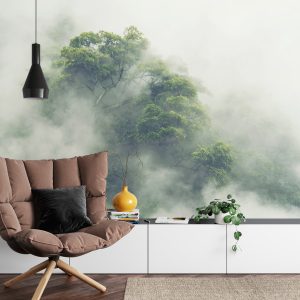 Papier Peint Tropical Forest In Japan, Nature Jungle With Green Tree And Fog, Concept Of Zin Therapy Comfortable Freedom Relaxing For Spa And Yoga, Eco Natural Sustainable Conservation – Image 4