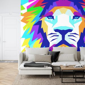 Papier Peint Lion Géométrique – Image 6