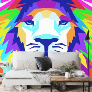 Papier Peint Lion Géométrique – Image 3