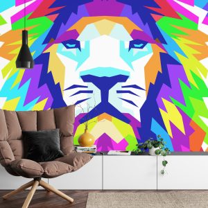 Papier Peint Lion Géométrique – Image 4