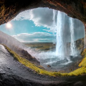 Papier Peint Cascade Rocher Grotte – Image 1