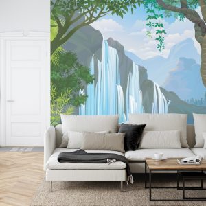 Papier Peint Cascade Dans La Jungle – Image 6