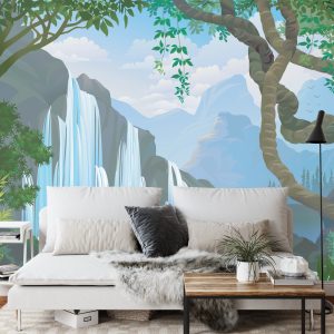 Papier Peint Cascade Dans La Jungle – Image 3