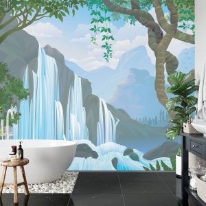 Papier Peint Cascade Dans La Jungle – Image 5