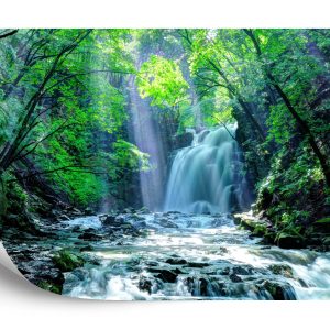 Papier Peint Cascade Dans La Forêt – Image 2