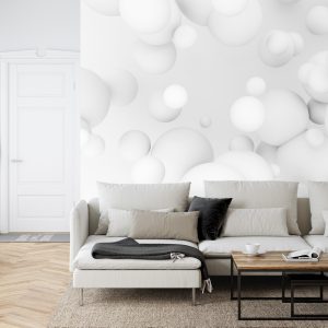 Papier Peint Boules Blanches 3D – Image 6