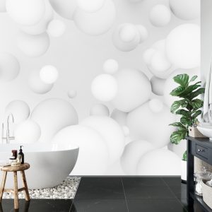 Papier Peint Boules Blanches 3D – Image 5