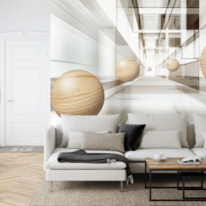 Papier Peint Boules En Bois 3D – Image 6