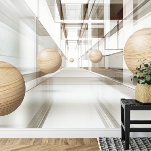 Papier Peint Boules En Bois 3D – Image 7