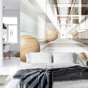 Papier Peint Boules En Bois 3D – Image 8