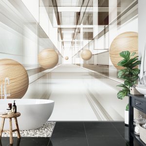 Papier Peint Boules En Bois 3D – Image 5