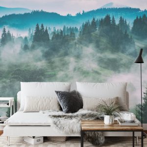 Papier Peint Forêt Dans Le Brouillard – Image 3